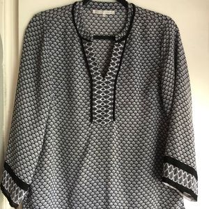 Black and white printed blouse